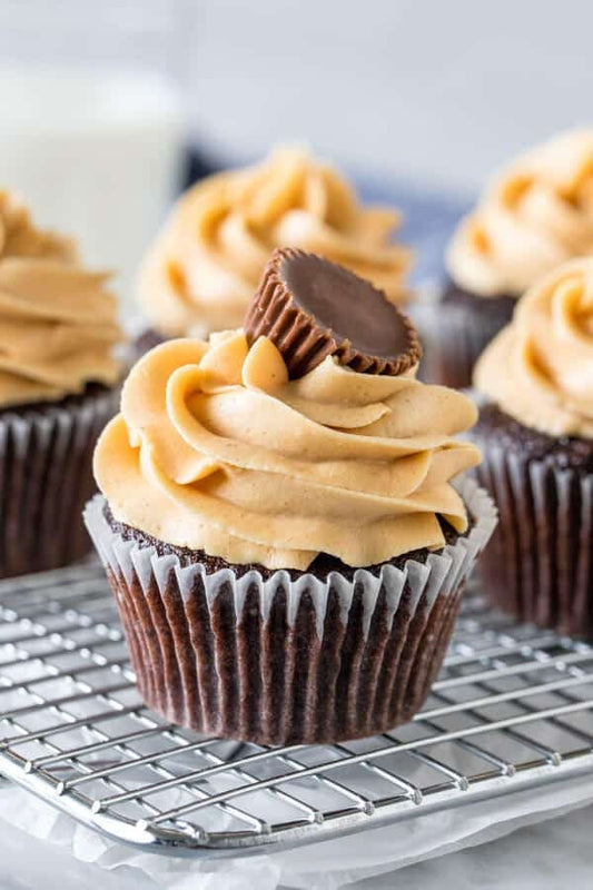 Peanut Butter frosting with chocolate cupcake